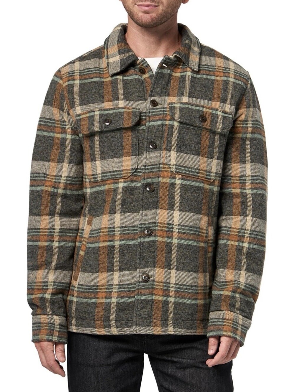 Lucky Brand Men Plaid Shirt Jacket Multi Size XL Retail $169